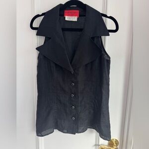 Vintage Emanuel Ungaro Linen Floral button up Top